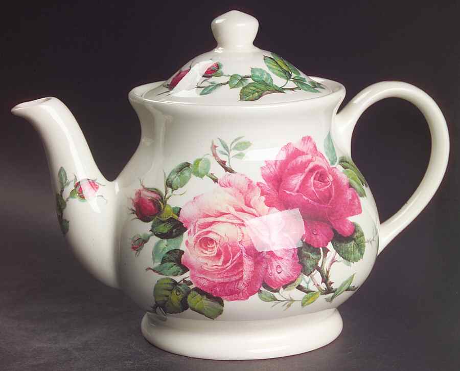 English Rose Teapot & Lid by Roy Kirkham-1