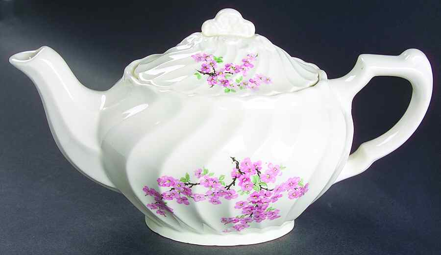 Apple Blossom Pink Teapot & Lid by Royal (USA)-1
