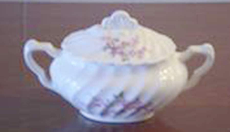 Apple Blossom Pink Sugar Bowl & Lid by Royal (USA)-1