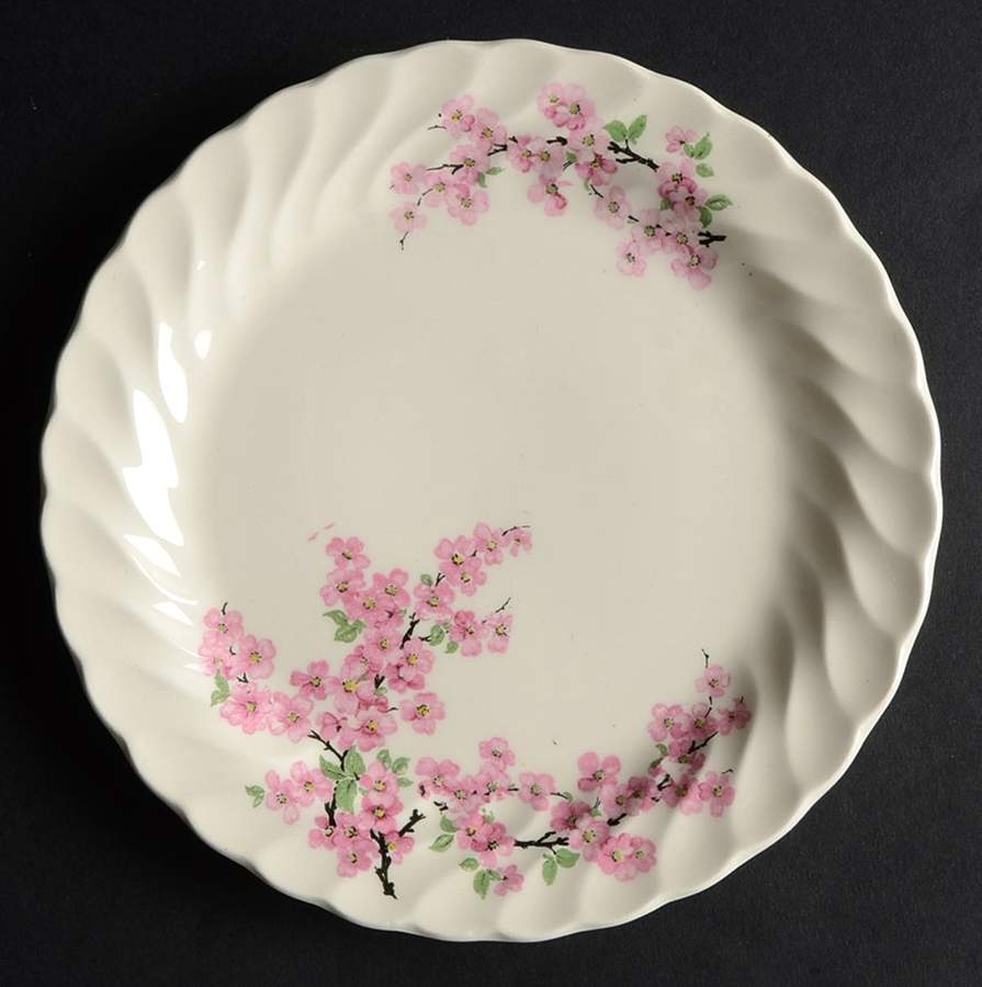Apple Blossom Pink Bread & Butter Plate by Royal (USA)-1
