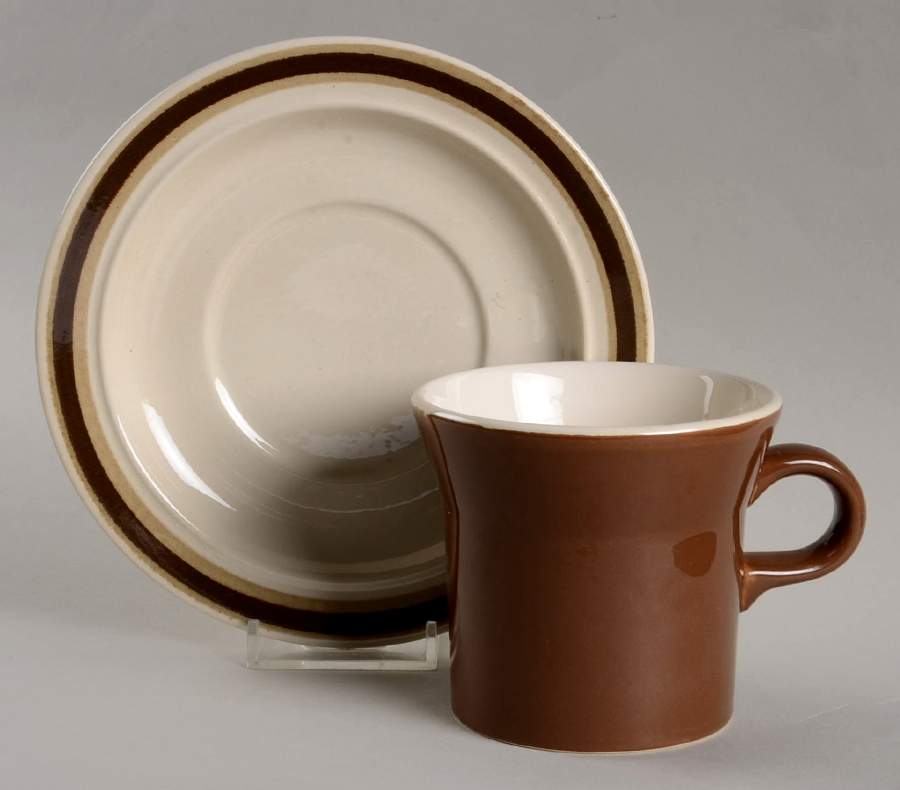 Aztec Flat Cup & Saucer Set by Royal (USA)-1