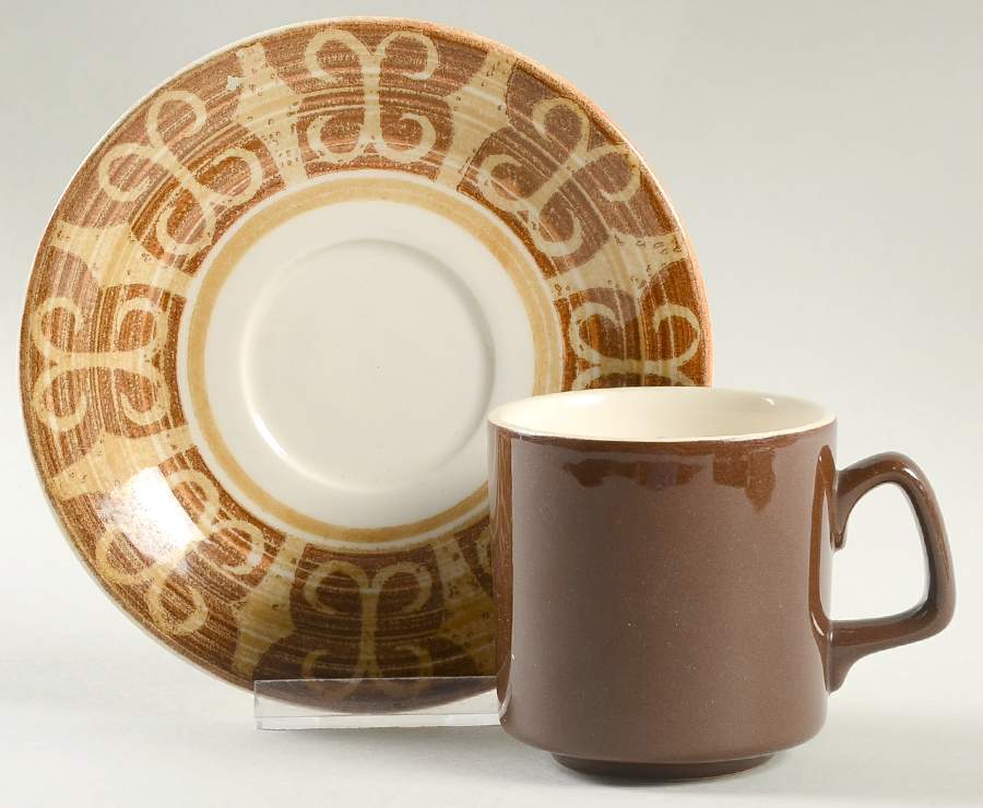 Barcelona Flat Cup & Saucer Set by Royal (USA)-1