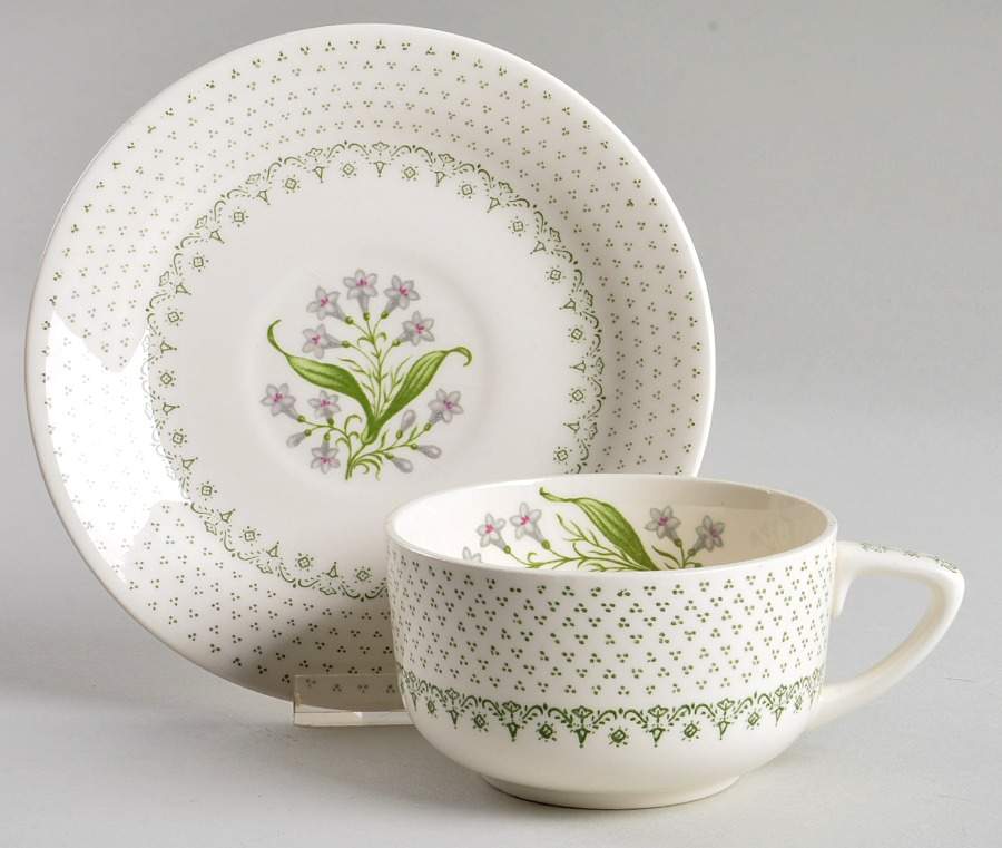 Berkeley Flat Cup & Saucer Set by Royal (USA)-1