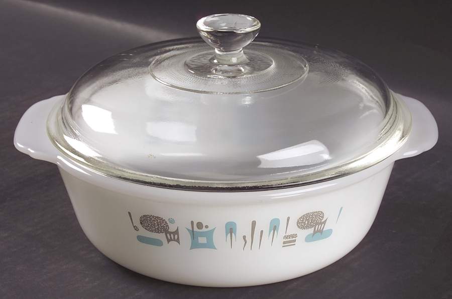 Blue Heaven 1.5 Quart Glassware Casserole with Lid by Royal (USA)-1
