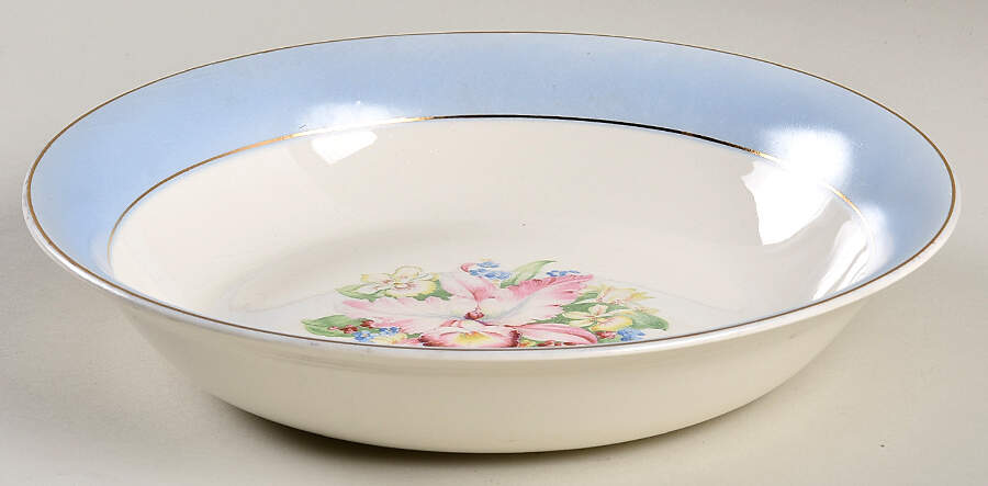 Blue Orchid 8" Round Vegetable Bowl by Royal (USA)-1