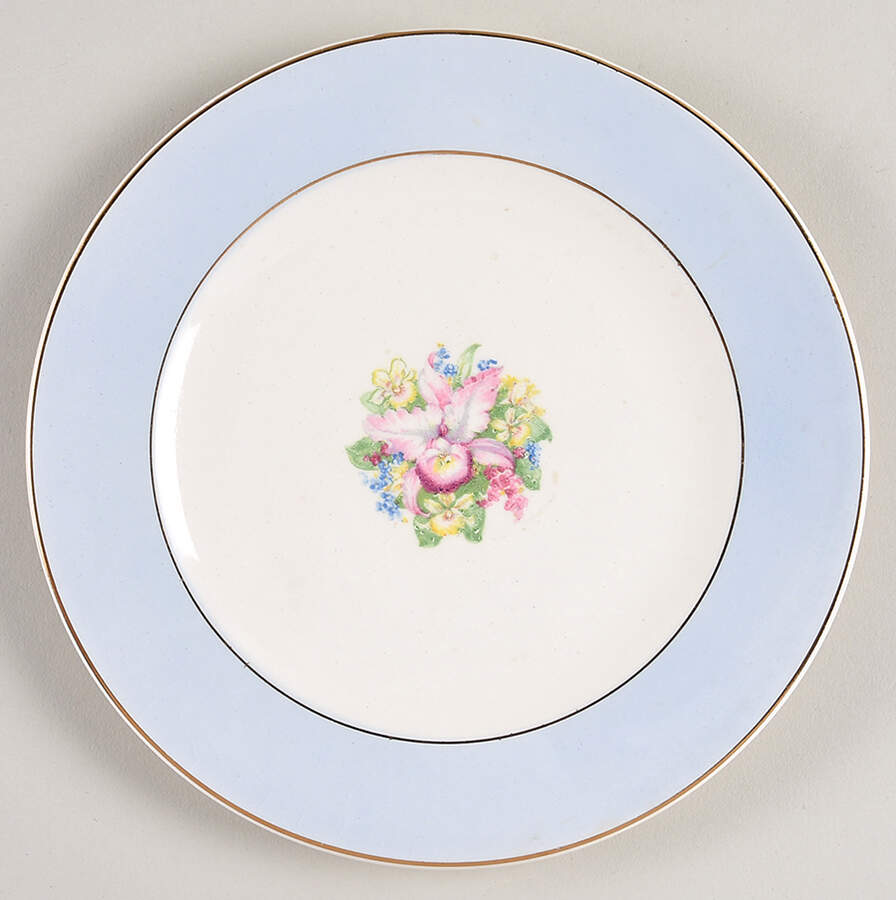 Blue Orchid Bread & Butter Plate by Royal (USA)-1