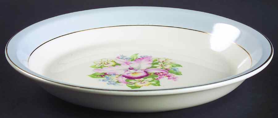 Blue Orchid Pie Serving Plate by Royal (USA)-1