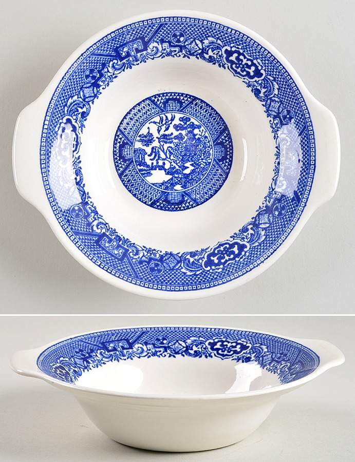 Blue Willow Lugged Cereal Bowl by Royal (USA)-1