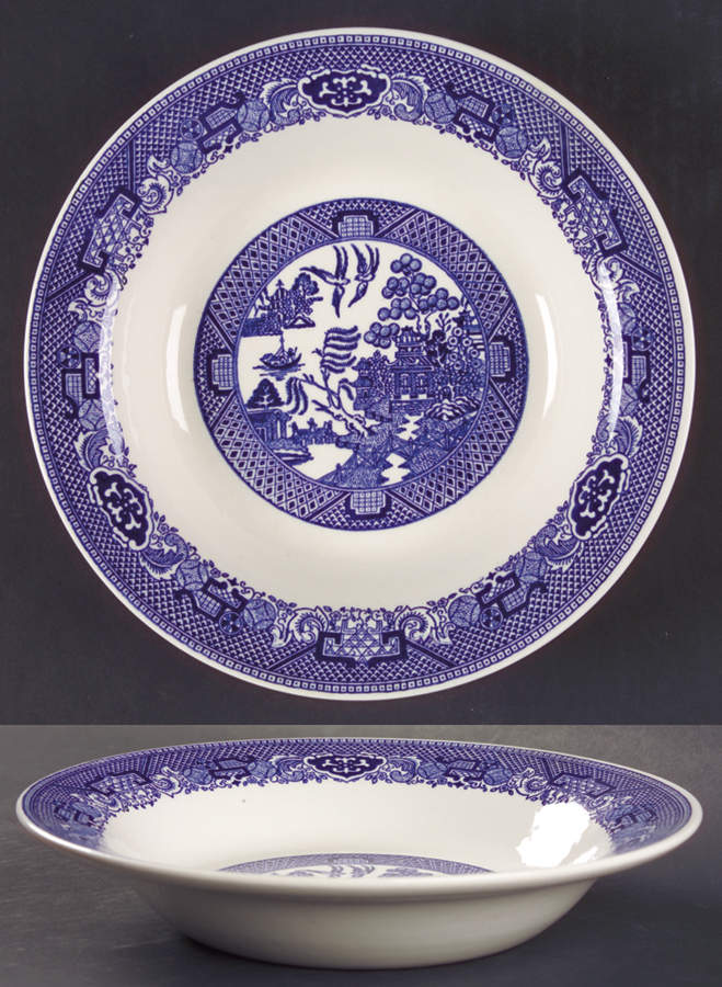 Blue Willow Rim Soup Bowl by Royal (USA)-1