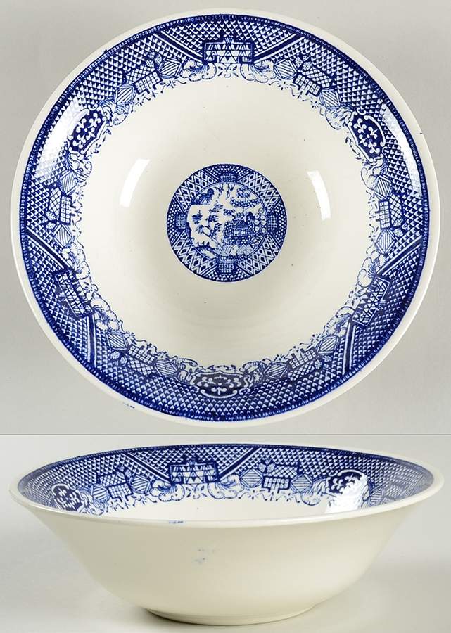 Blue Willow 8" Round Vegetable Bowl by Royal (USA)-1