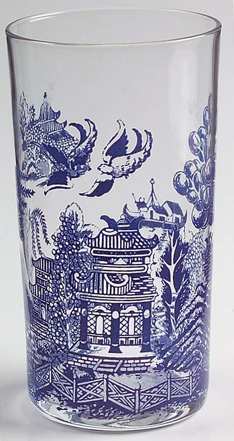 Blue Willow 10 Oz Glassware Tumbler by Royal (USA)-1