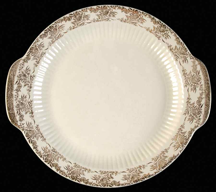 Bridal Gold Handled Cake Plate by Royal (USA)-1