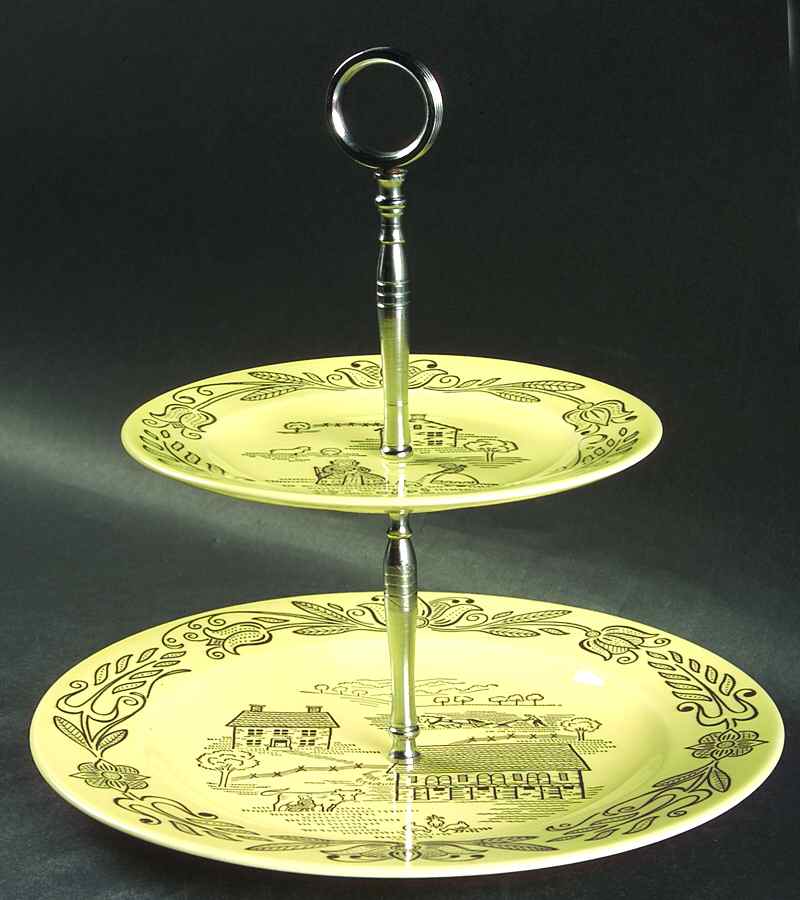 Bucks County 2 Tiered Serving Tray (Lunch & Bread/Butter Plate) by Royal (USA)-1
