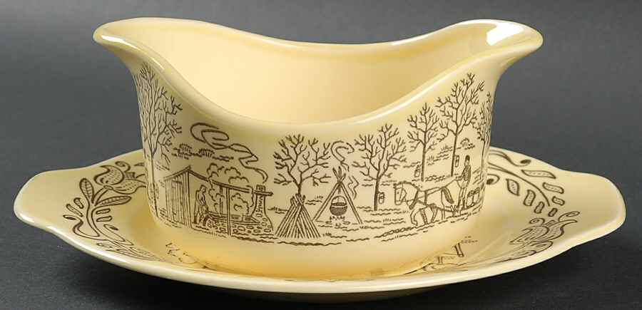 Bucks County Gravy Boat & Underplate/Relish by Royal (USA)-1