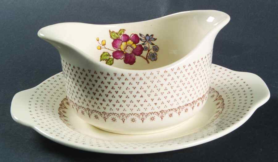 Chippendale Gravy Boat & Underplate by Royal (USA)-1
