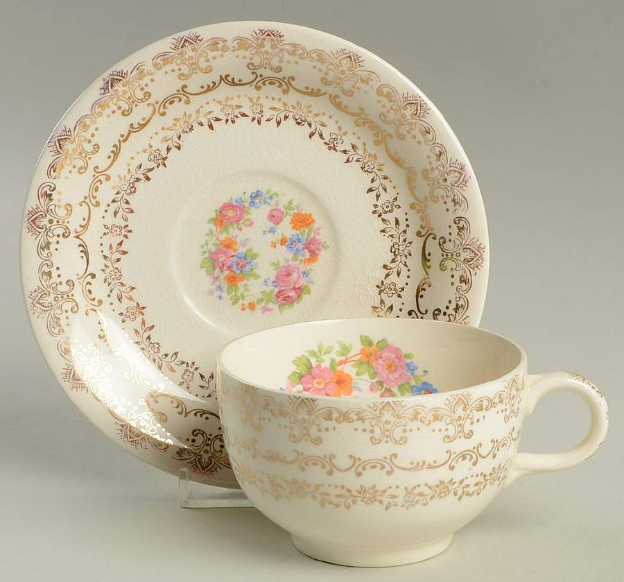 Claremore Flat Cup & Saucer Set by Royal (USA)-1