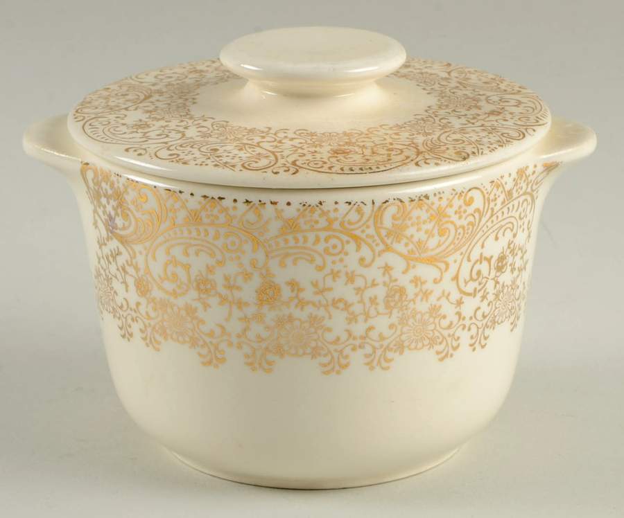 Colonial Gold Sugar Bowl & Lid by Royal (USA)-1