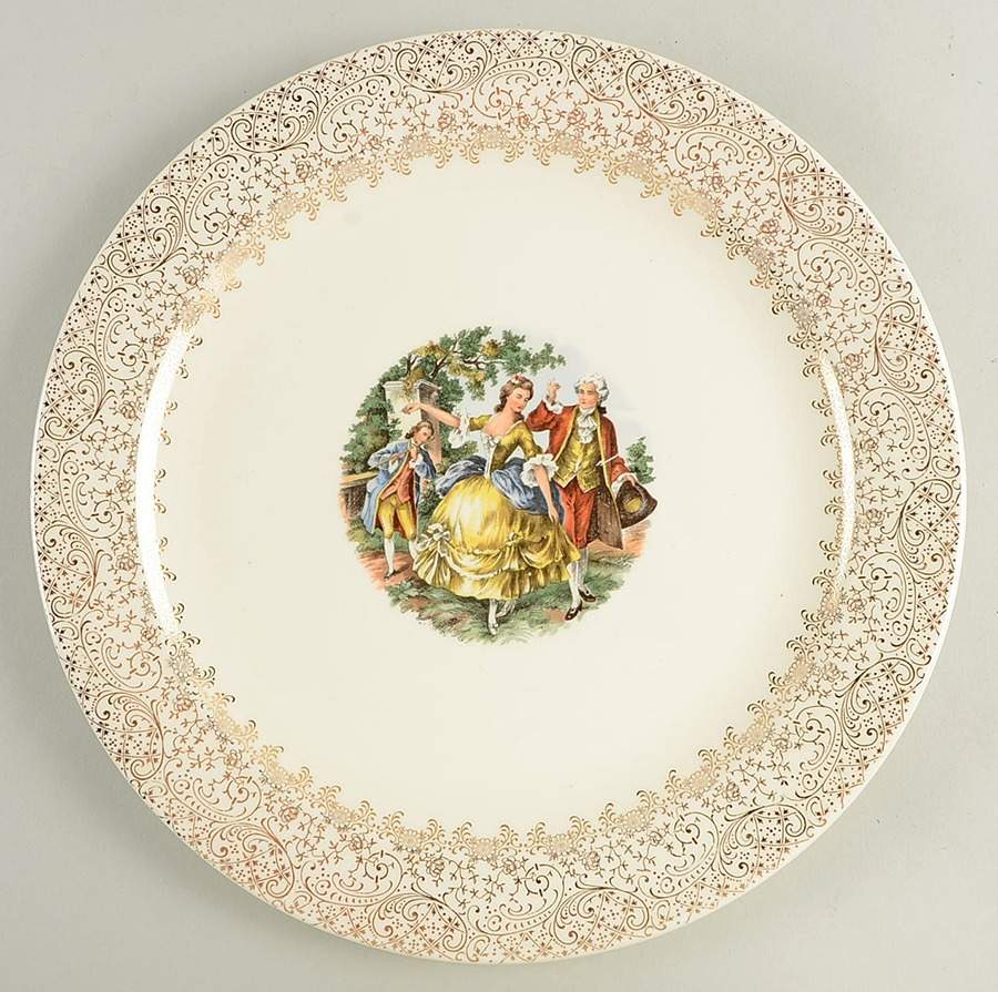 Colonial Gold 12" Chop Plate (Round Platter) by Royal (USA)-1