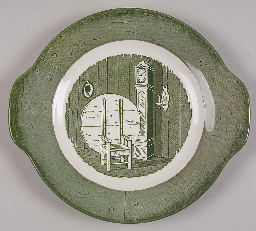Colonial Homestead Green Underplate for Round Gravy Boat by Royal (USA)-1