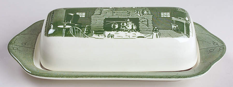 Colonial Homestead Green 1/4 Lb Covered Butter by Royal (USA)-1
