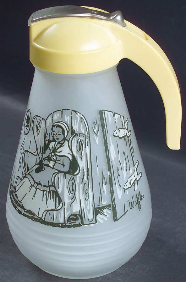 Colonial Homestead Green Large Glassware Syrup with Plastic Lid by Royal (USA)-1