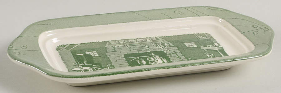 Colonial Homestead Green 1/4 Lb Butter No Lid by Royal (USA)-1