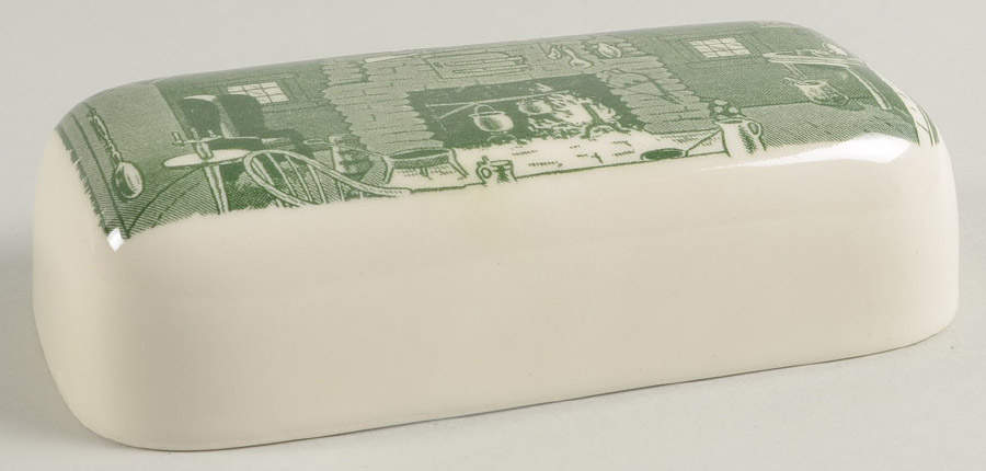 Colonial Homestead Green Lid for 1/4 Lb Butter by Royal (USA)-1