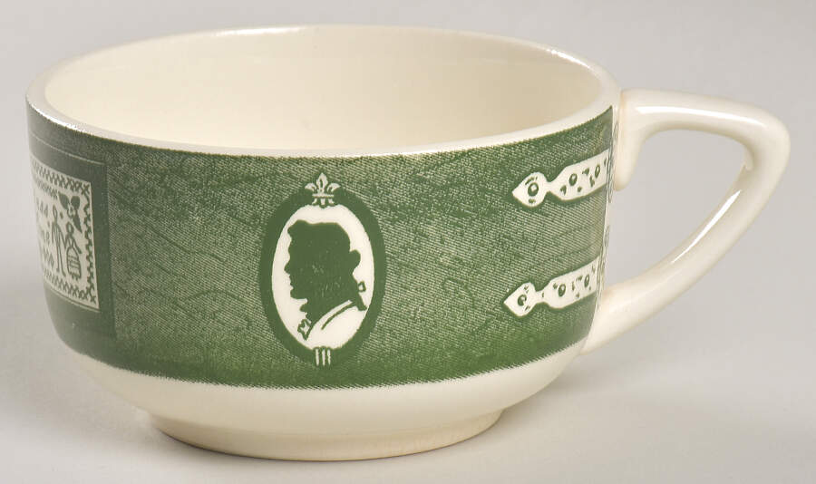 Colonial Homestead Green Flat Cup by Royal (USA)-1