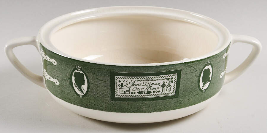 Colonial Homestead Green Round Vegetable No Lid by Royal (USA)-1
