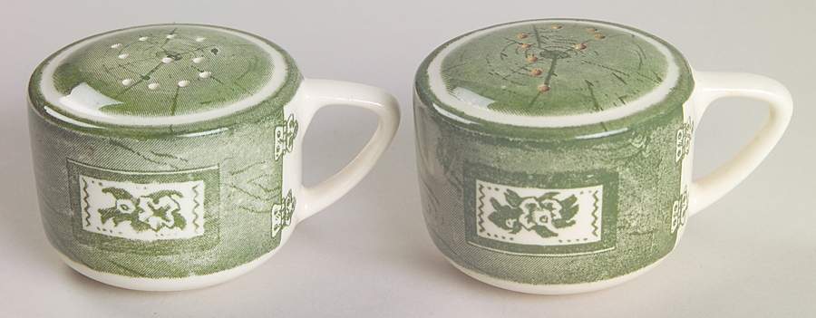 Colonial Homestead Green Salt & Pepper Set by Royal (USA)-1