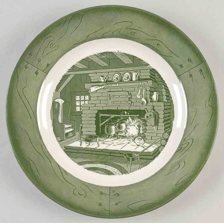 Colonial Homestead Green Dinner Plate by Royal (USA)-1