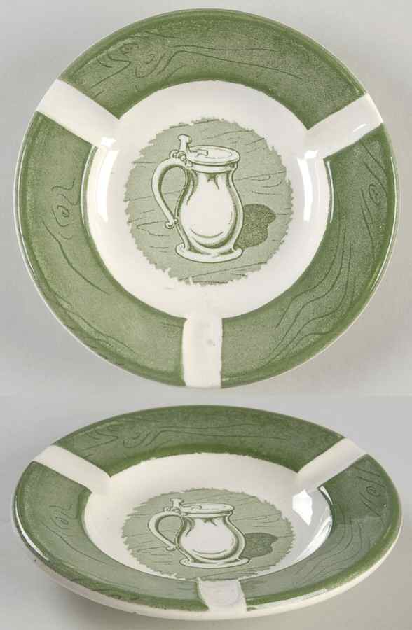 Colonial Homestead Green Small Ashtray by Royal (USA)-1