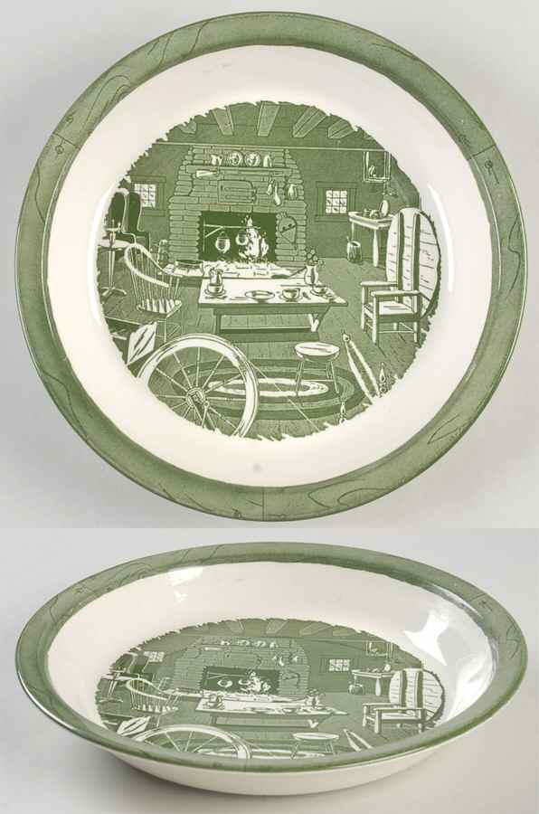 Colonial Homestead Green Pie Serving Plate by Royal (USA)-1