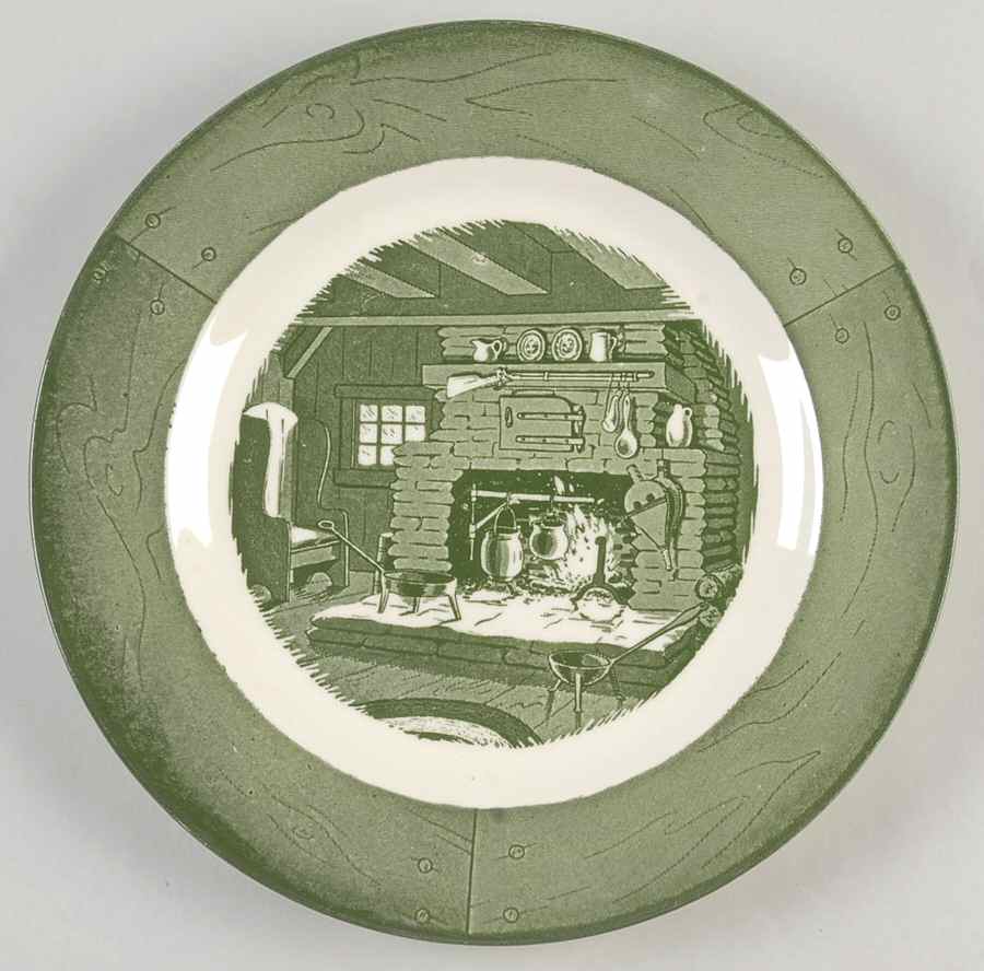 Colonial Homestead Green Luncheon Plate by Royal (USA)-1