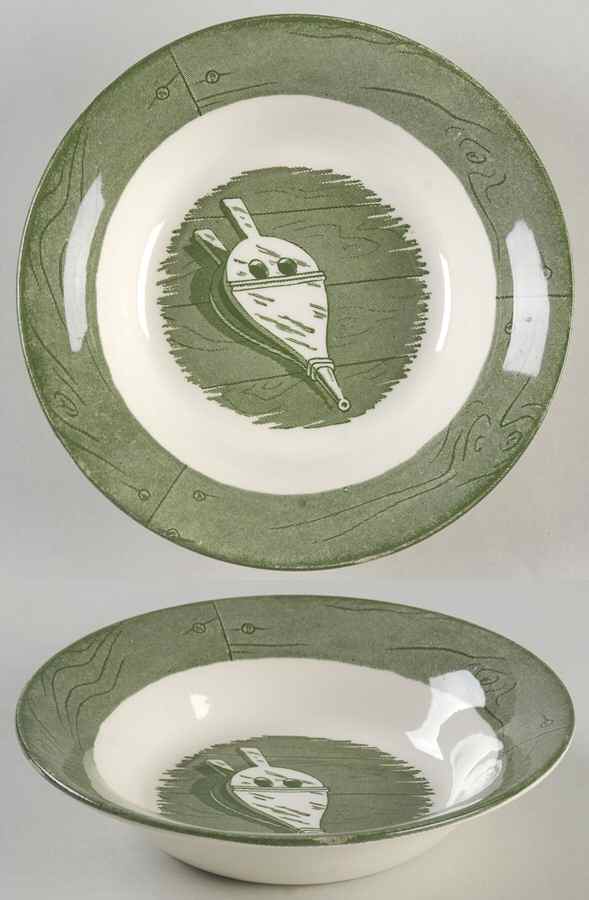 Colonial Homestead Green Fruit/Dessert (Sauce) Bowl by Royal (USA)-1