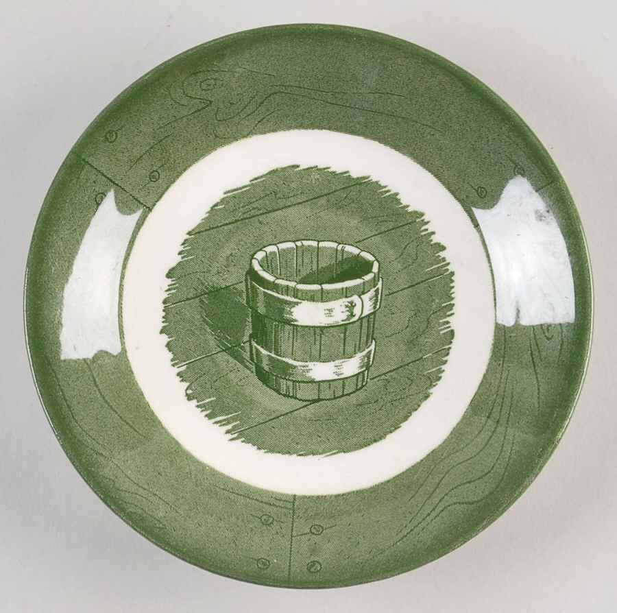 Colonial Homestead Green Saucer for Flat Cup by Royal (USA)-1