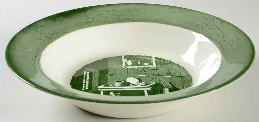 Colonial Homestead Green 8" Round Vegetable Bowl by Royal (USA)-1