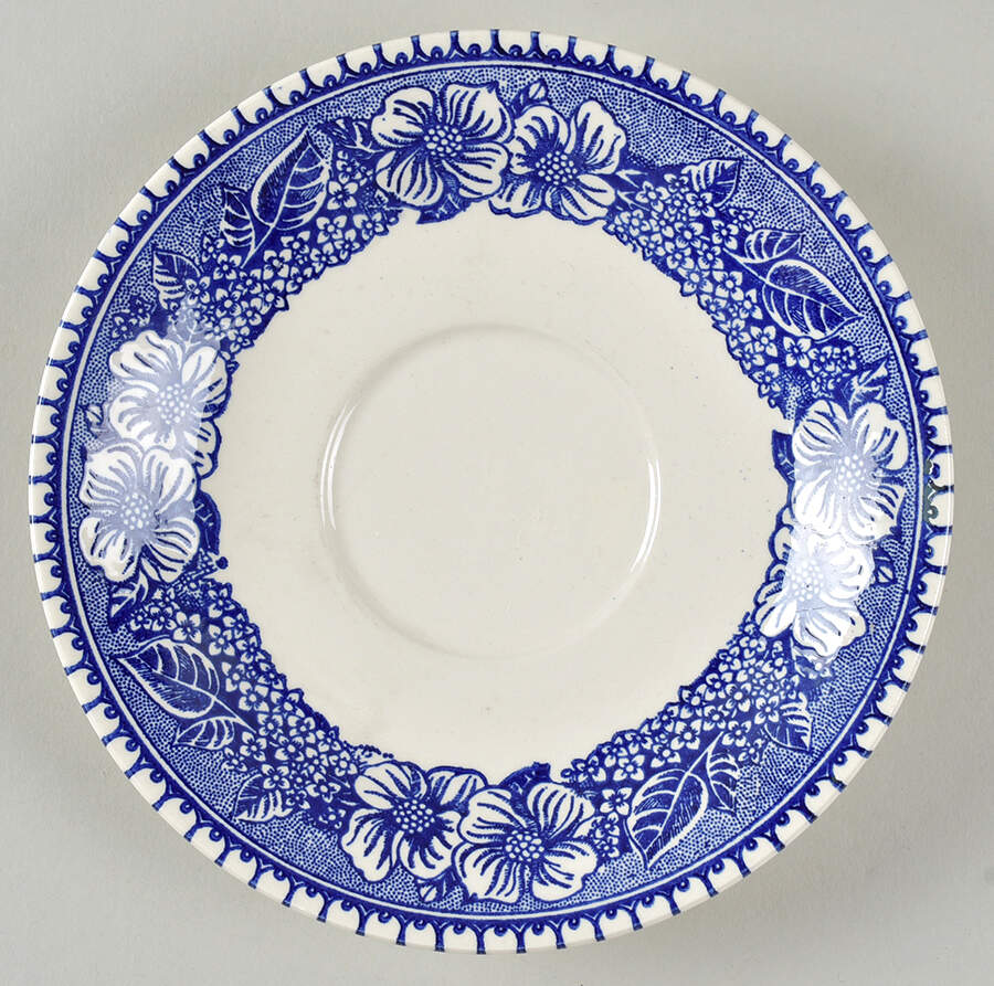 Colonial Heritage Blue Saucer for Flat Cup by Royal (USA)-1