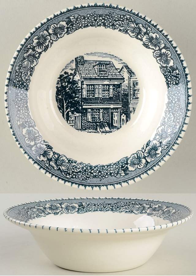 Colonial Heritage Blue Rim Cereal Bowl by Royal (USA)-1