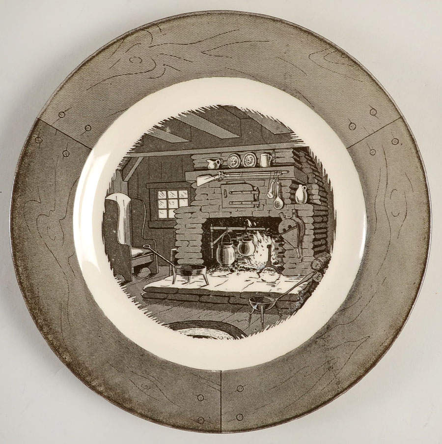 Colonial Homestead Gray Luncheon Plate by Royal (USA)-1