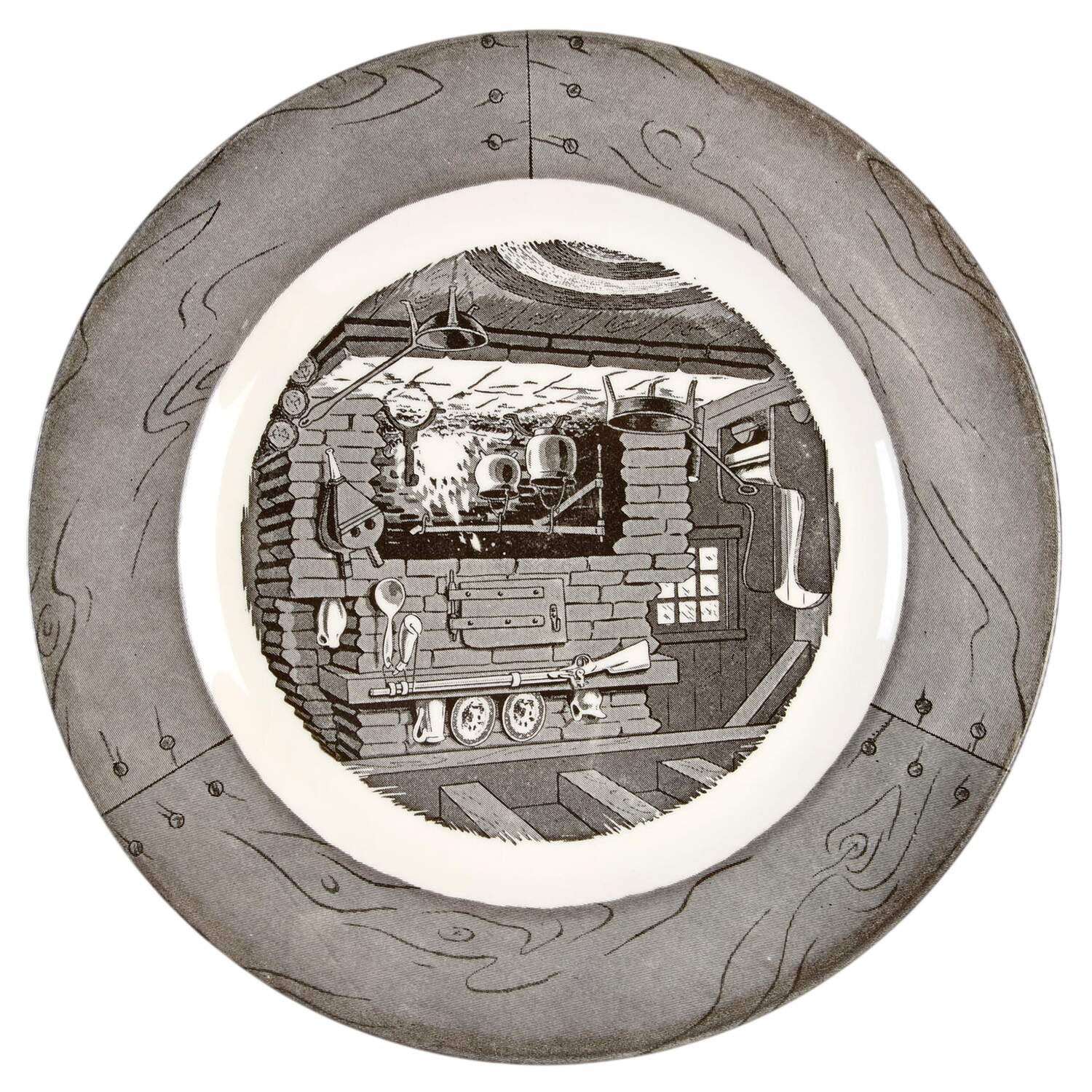Colonial Homestead Gray Dinner Plate by Royal (USA)-1