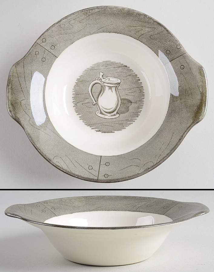 Colonial Homestead Gray Lugged Cereal Bowl by Royal (USA)-1