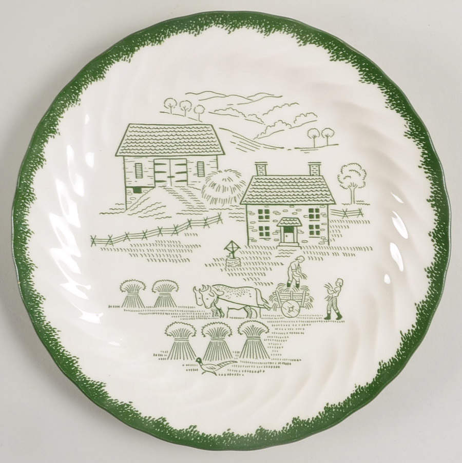 Countryside (Spring, Swirled Edge) Salad Plate by Royal (USA)-1