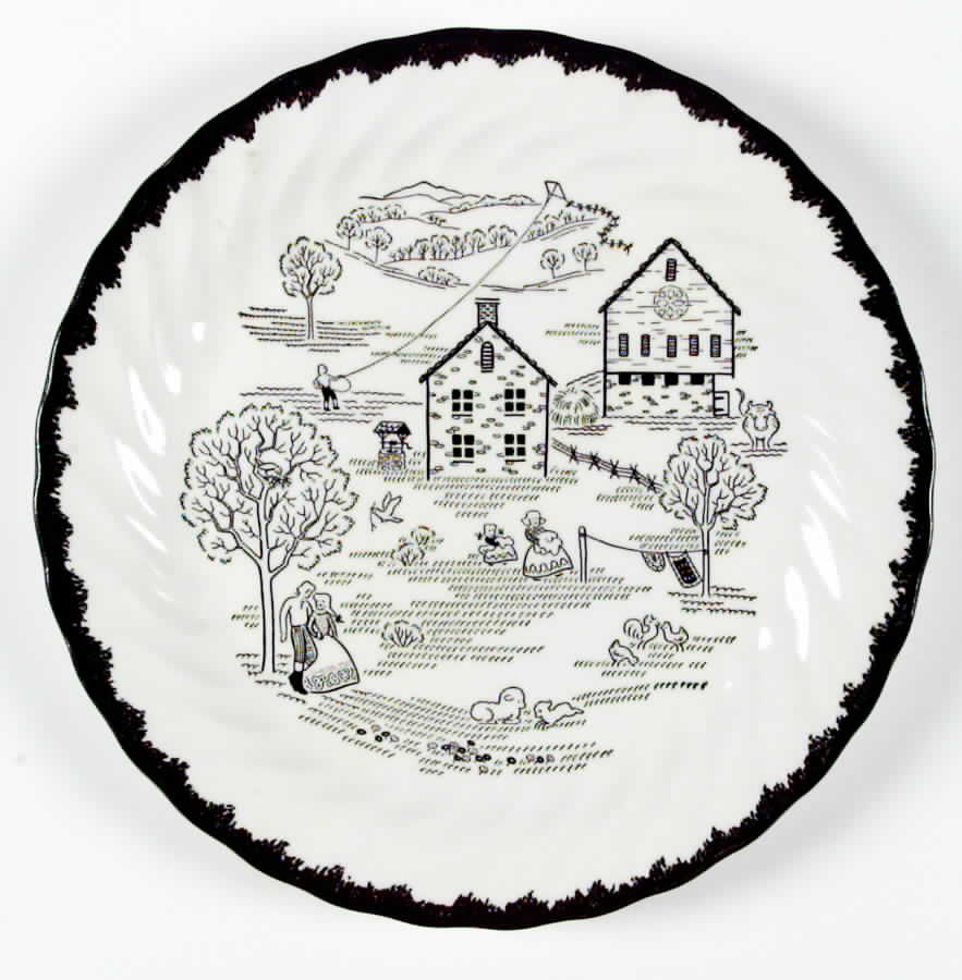 Countryside (Spring, Swirled Edge) Luncheon Plate by Royal (USA)-1