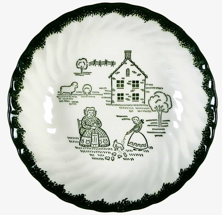Countryside (Spring, Swirled Edge) Fruit/Dessert (Sauce) Bowl by Royal (USA)-1