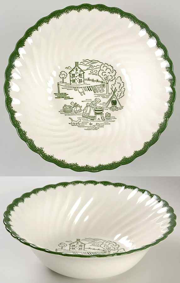 Countryside (Spring, Swirled Edge) 8" Round Vegetable Bowl by Royal (USA)-1