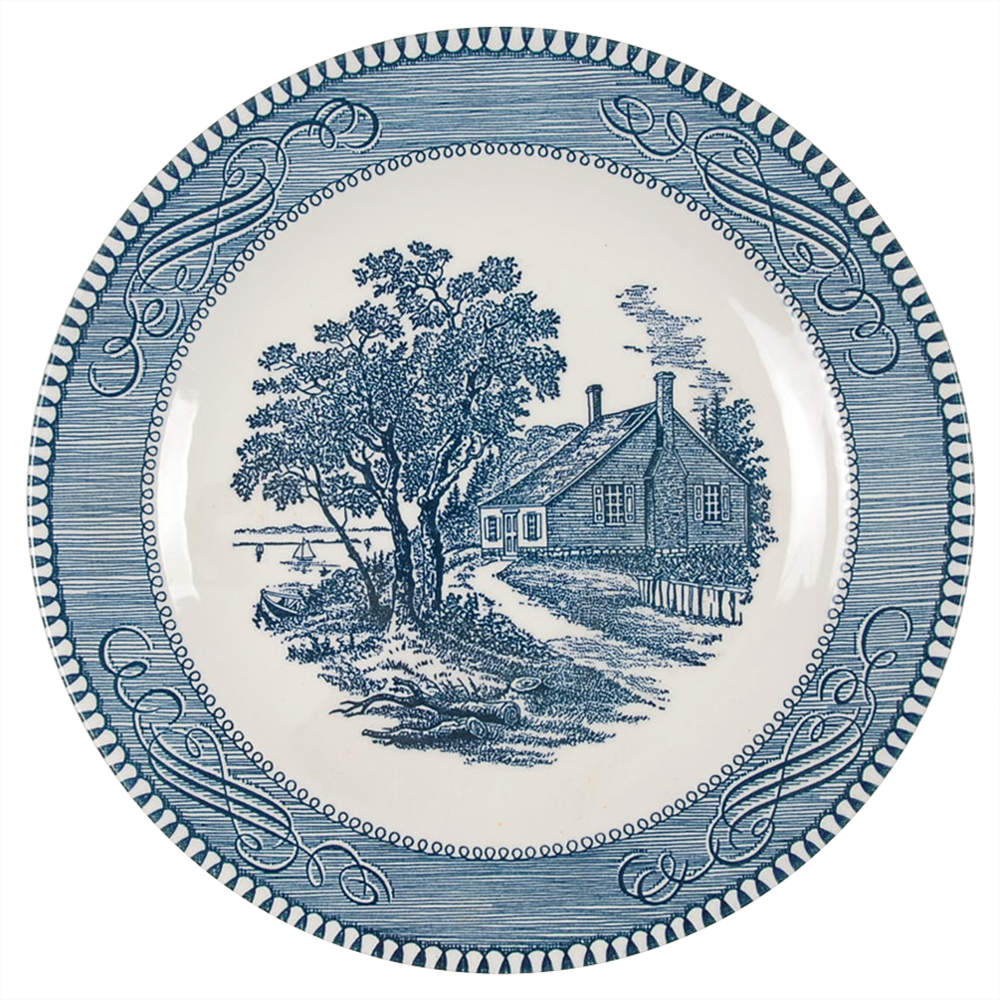 Currier and Ives Blue Salad Plate by Royal (USA)-1