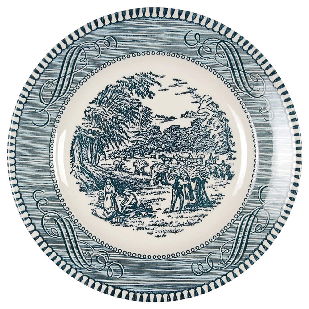 Currier and Ives Blue Bread & Butter Plate by Royal (USA)-1