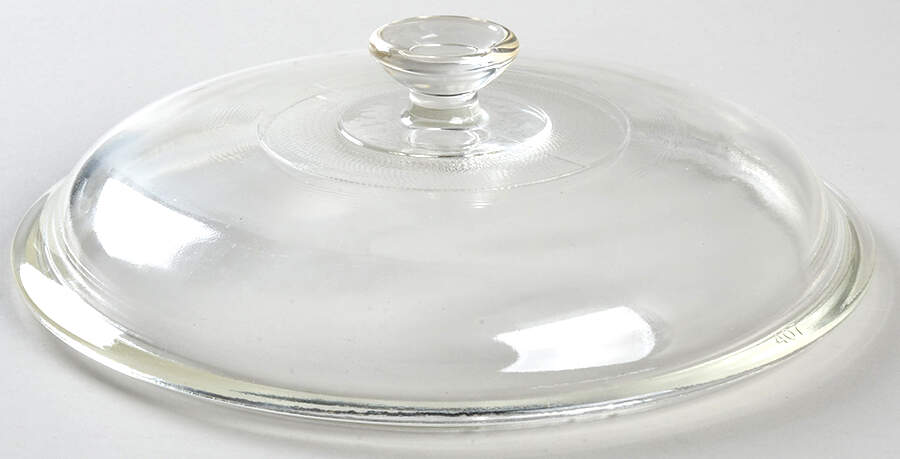 Currier and Ives Blue Lid for 1 Quart Round Ovenware Casserole by Royal (USA)-1