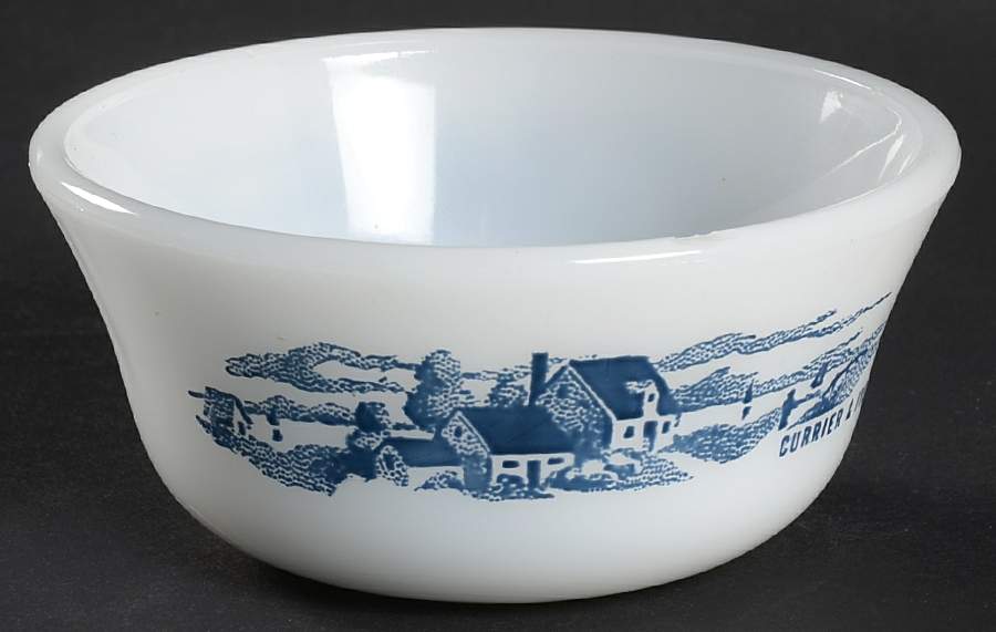 Currier and Ives Blue Ovenware Dessert Cup by Royal (USA)-1